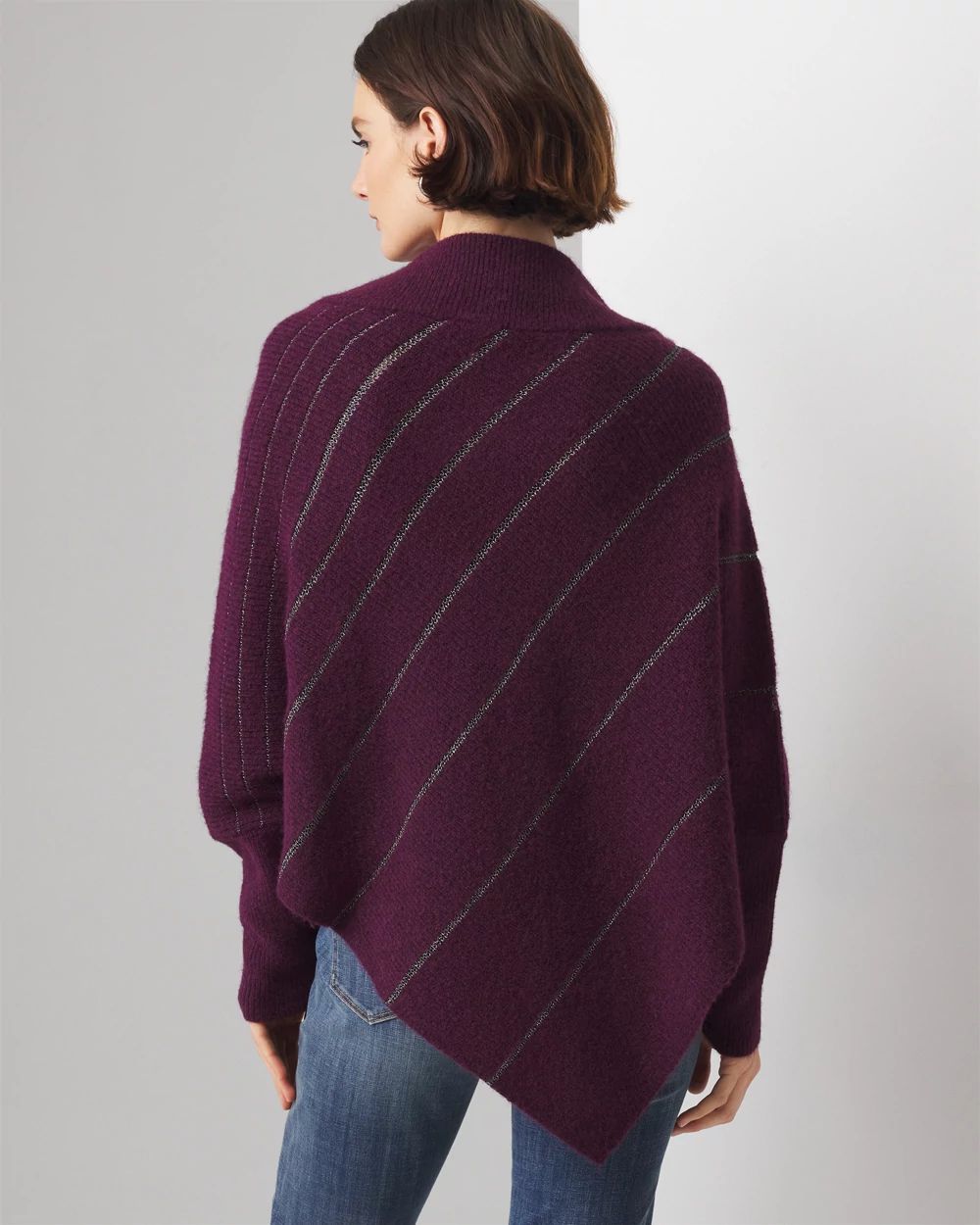 Purple poncho sweater top
